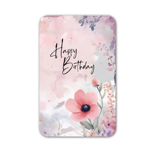 Mini Postkarte - Geburtstag - Happy Birthday Flower